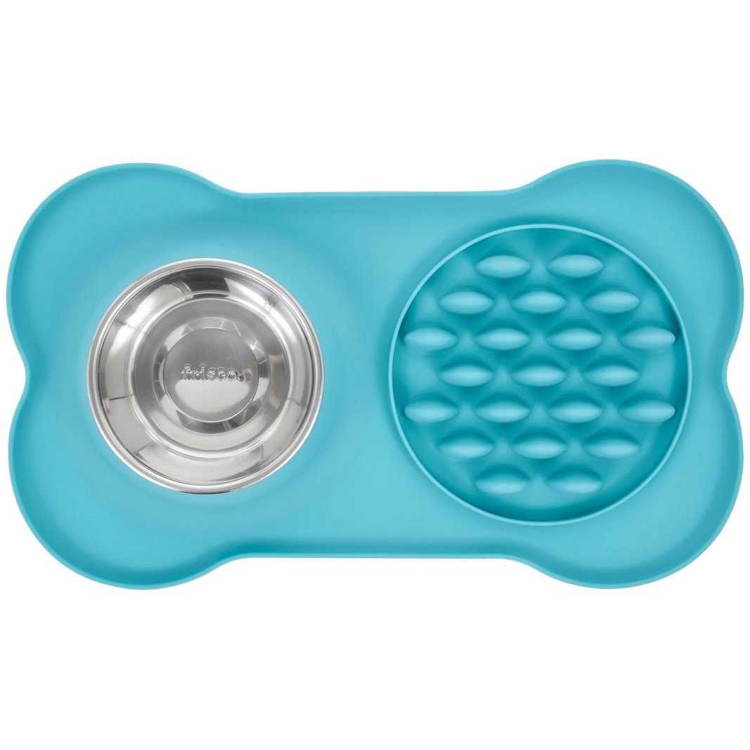 Silicone Slow Feeder Mat with Stainless Steel Bowl L3914