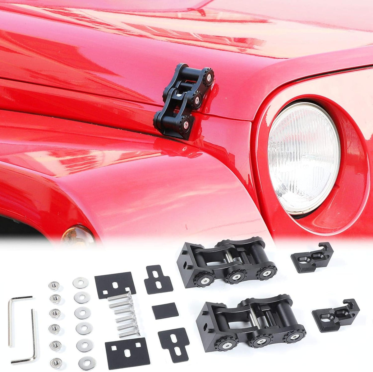Stainless Steel Hood Latches Kit Black Pack of 2 X136001