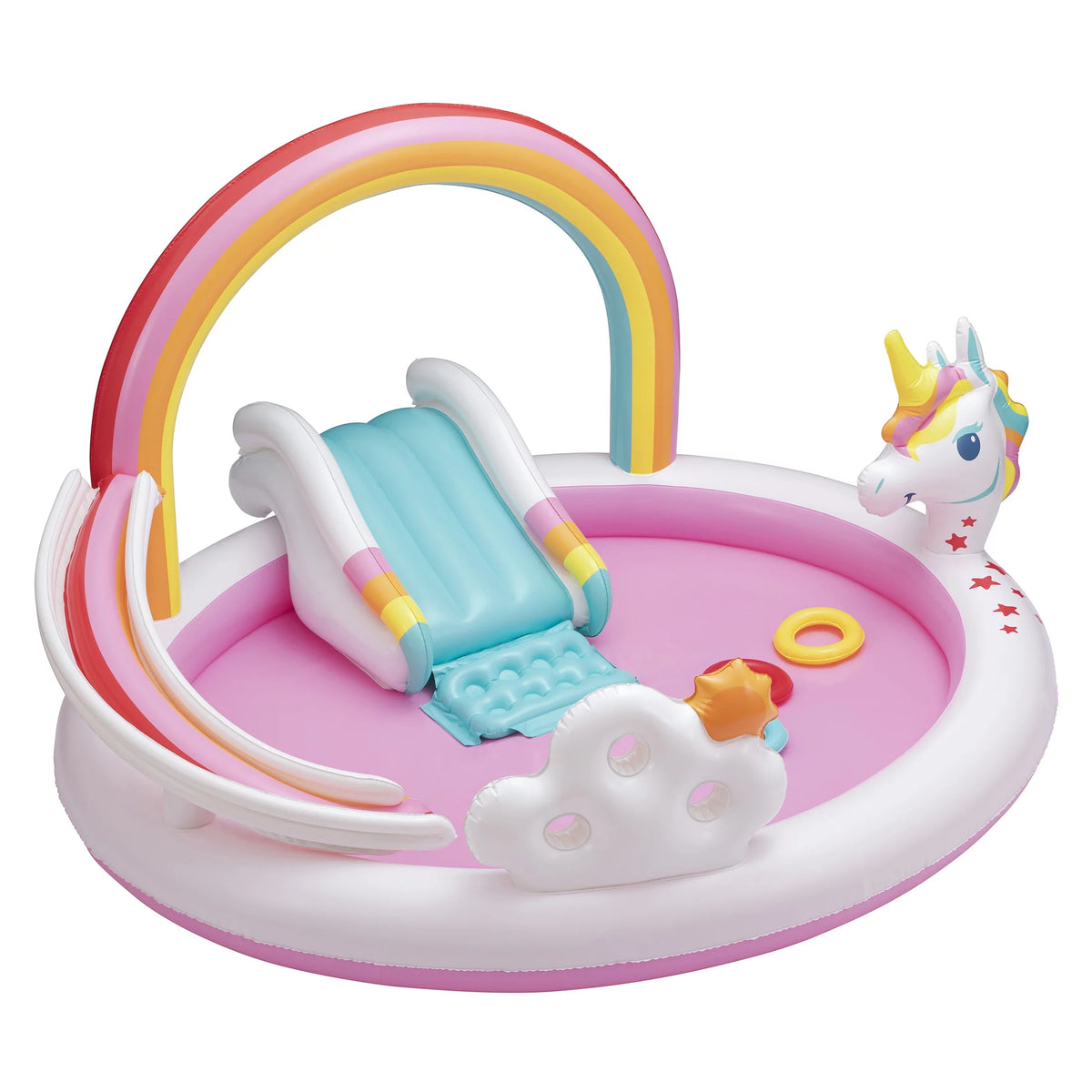 Rainbow Unicorn Kids Splash Pool with Sprinkler W945151