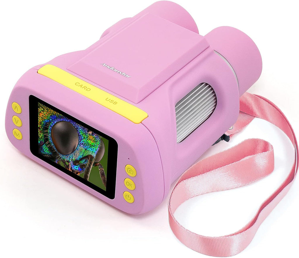 Portable Handheld Kids Microscope 2 LCD Pink X7757