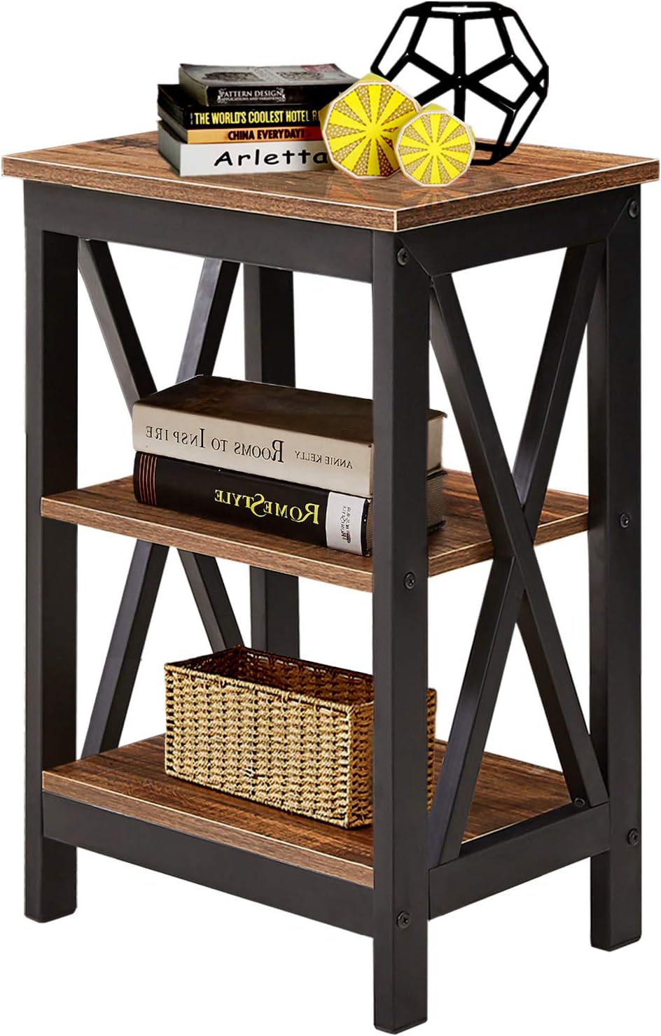 Rustic Brown Storage Cabinet and Drawer Nightstand U528893
