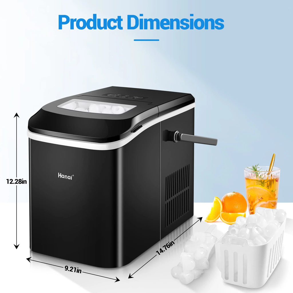 Black Portable Compact Countertop Ice Maker G12211
