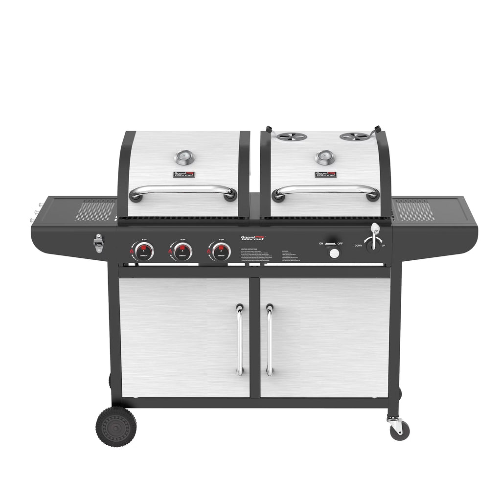 3-Burner Dual Fuel Gas and Charcoal Grill Combo S922