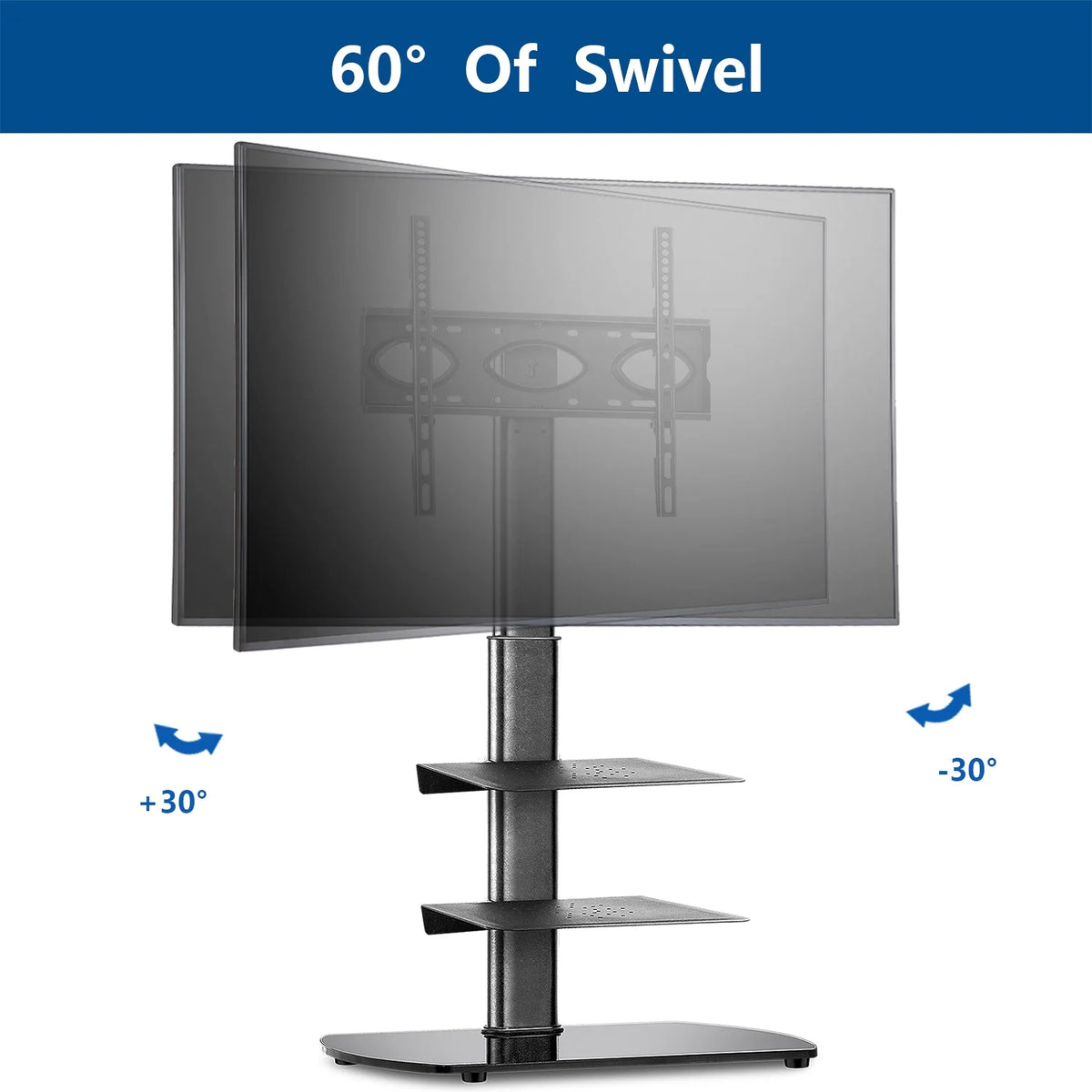 Black Metal Floor TV Stand up to 65 inch B554797
