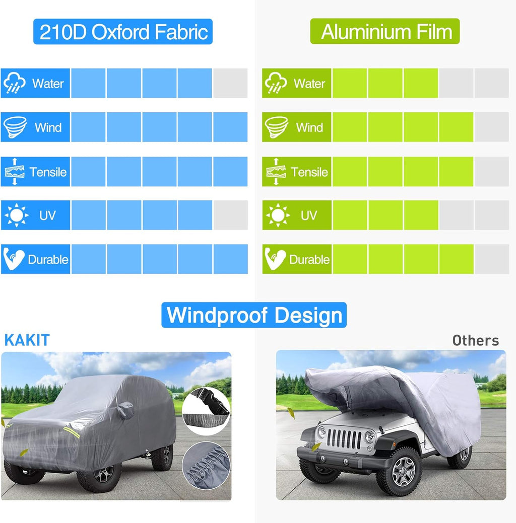 Waterproof 2 Door Car Cover with Windproof Straps B937829