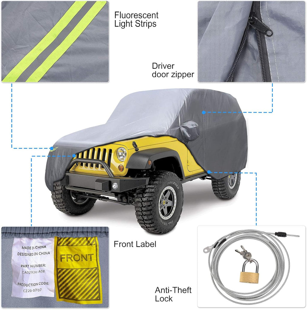 Waterproof 2 Door Car Cover with Windproof Straps B937829