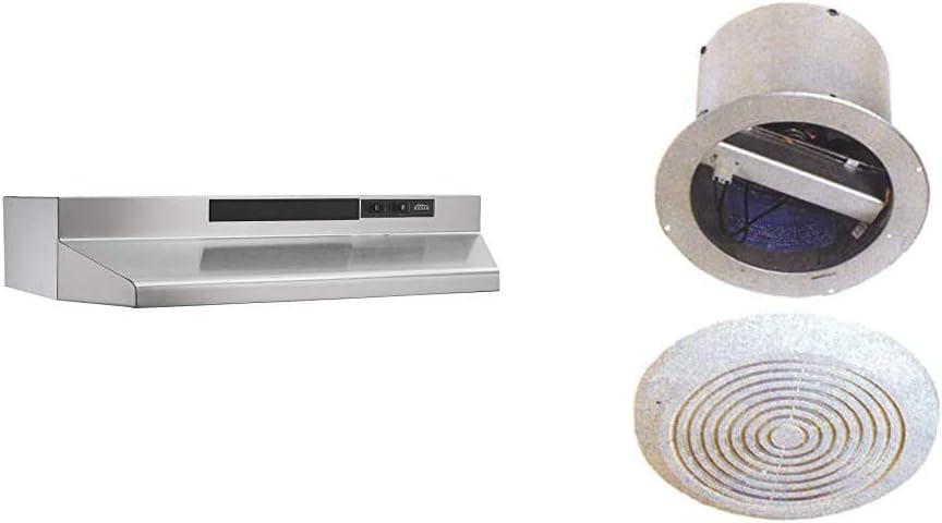 Black 30-Inch Two-Speed Convertible Range Hood Insert with Light L2428