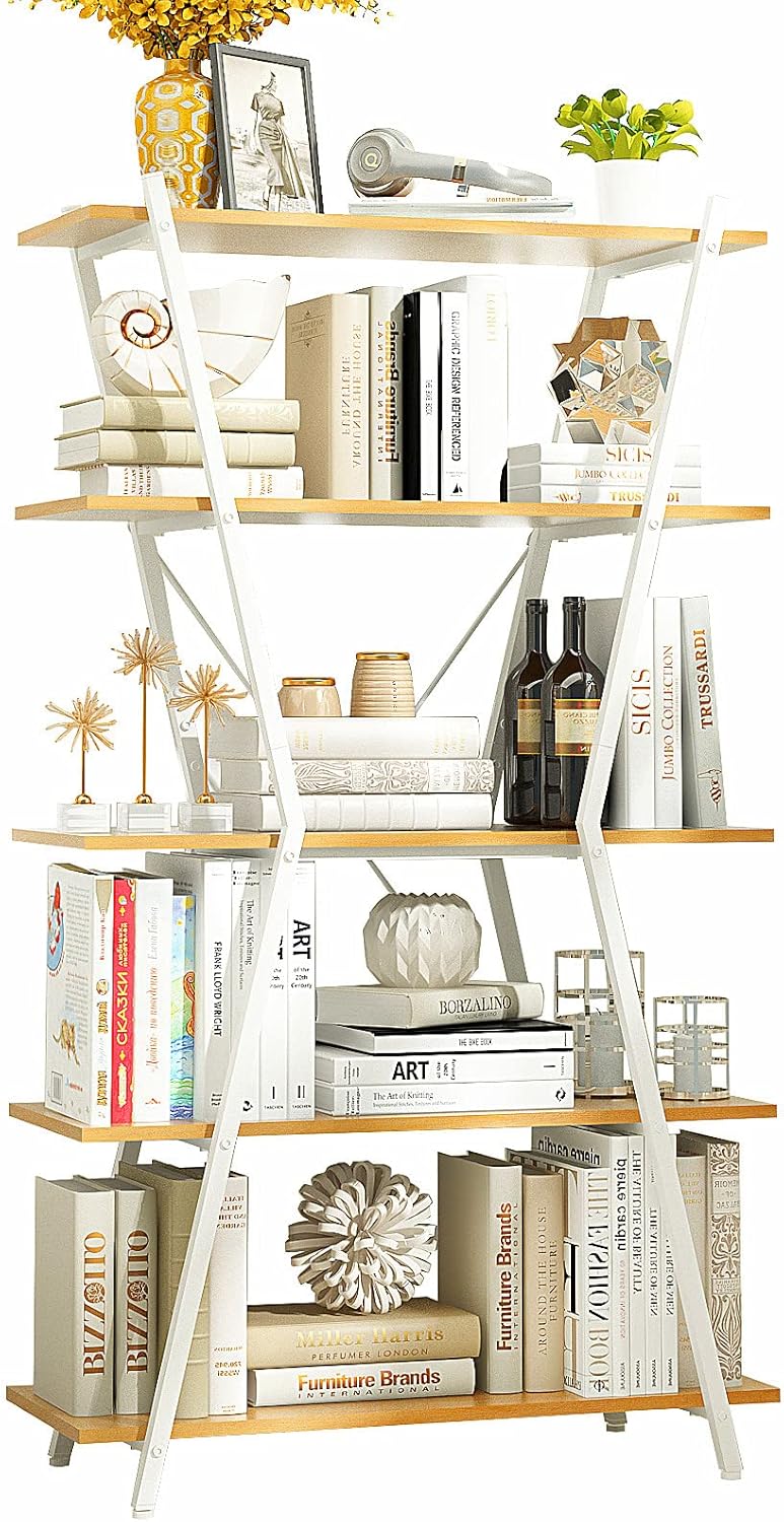 5 Tier Wood Bookshelf W376
