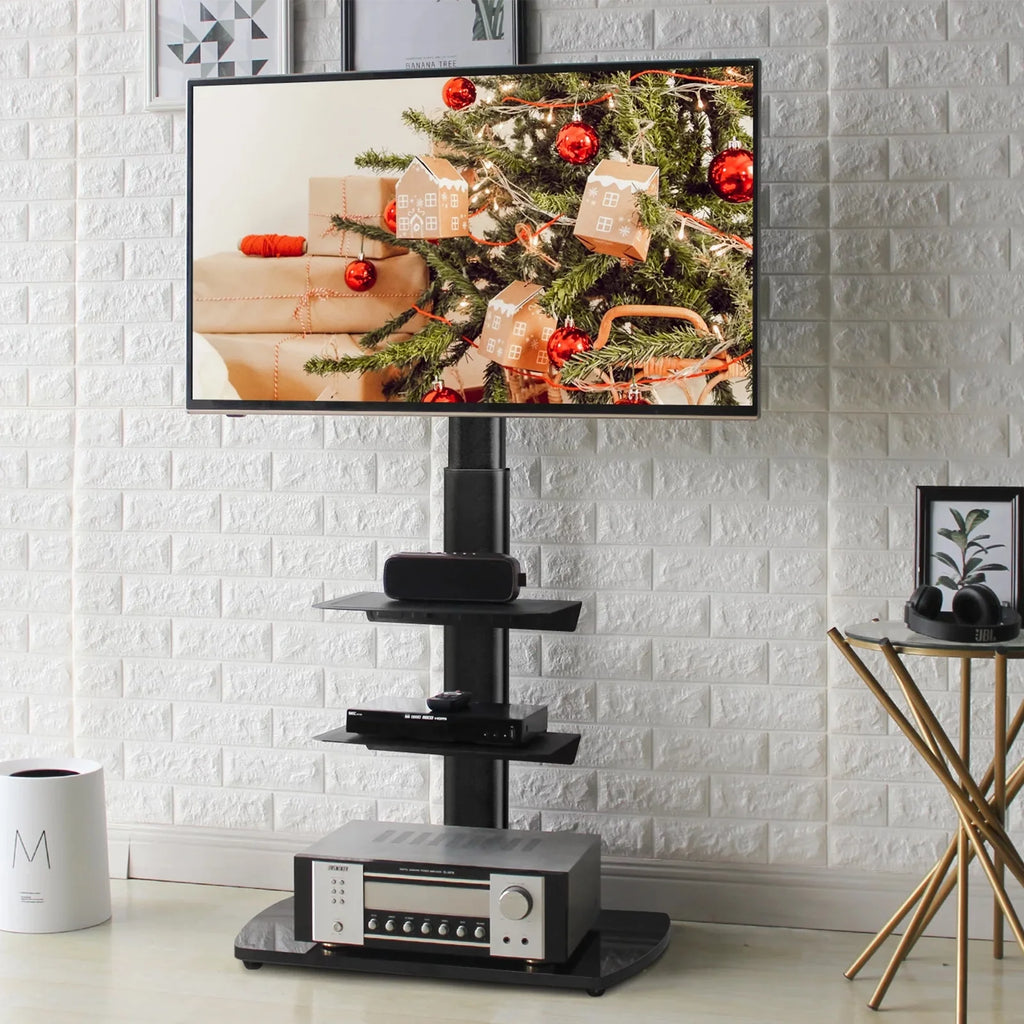 Black Metal Floor TV Stand up to 65 inch B554797