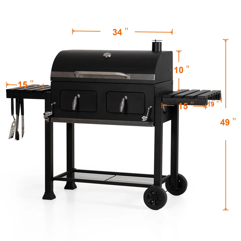 34-inch Portable Charcoal BBQ Grill D218