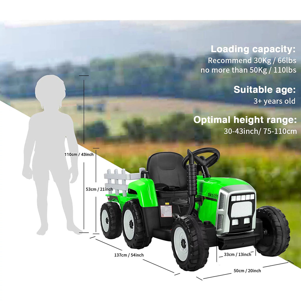 12V Kids Ride On Tractor with Trailer P546940