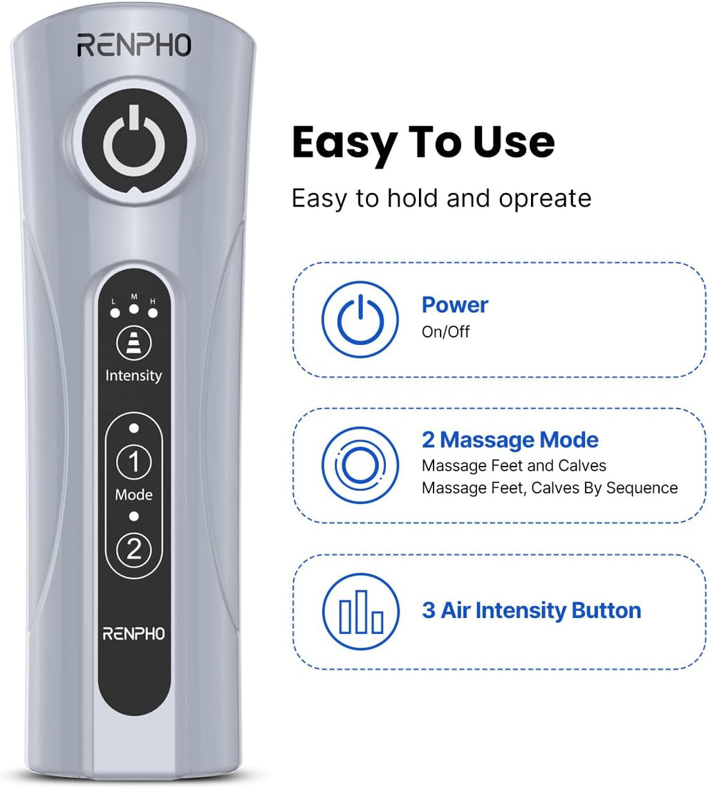Leg Massager with Handheld Controller 3 Intensity 2 Modes T22346