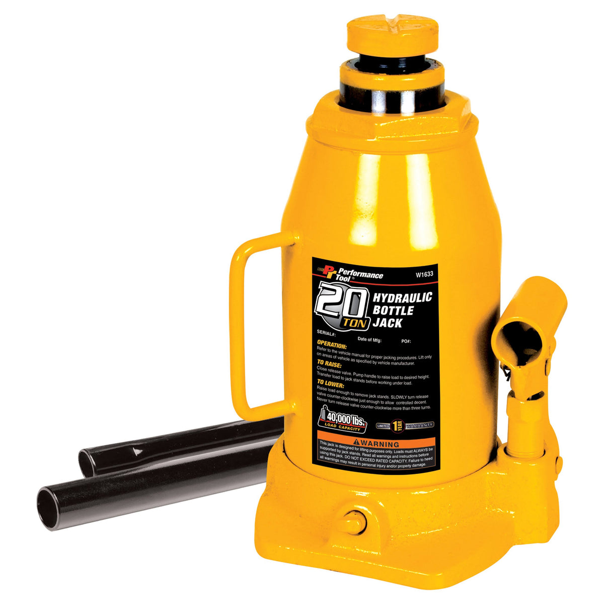 20-Ton Hydraulic Bottle Jack T199792