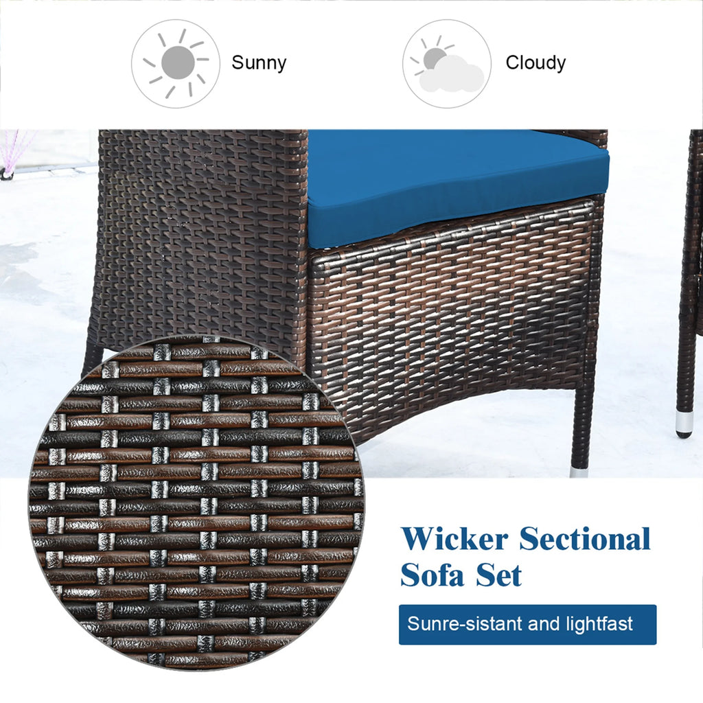 4 Pc Black Rattan Patio Furniture Set I8261