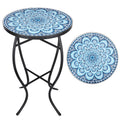 Outdoor Mosaic Glass Metal Side Table I328978