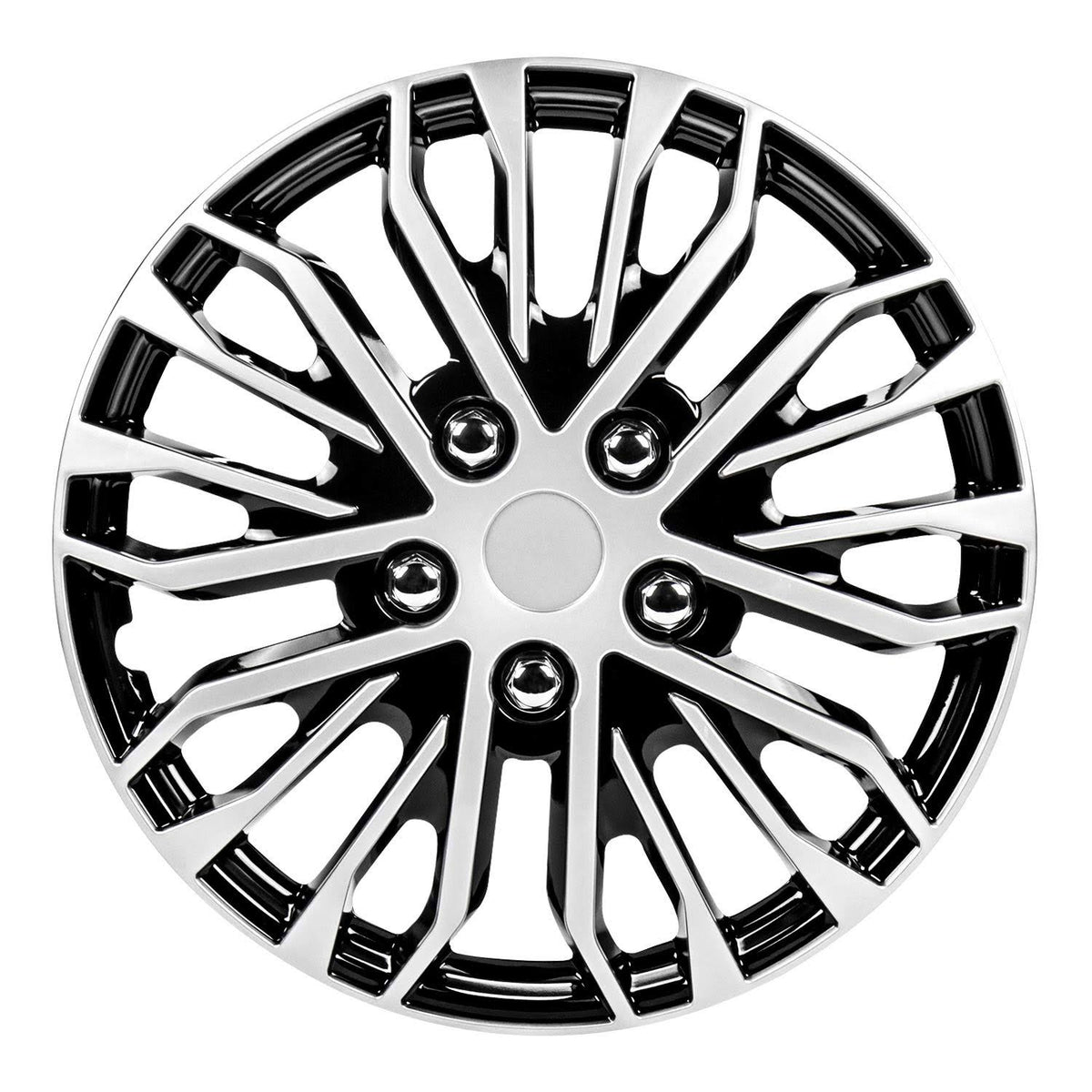 17 inch Black and Silver Universal Hubcap Wheel Covers Set of 4 N42953