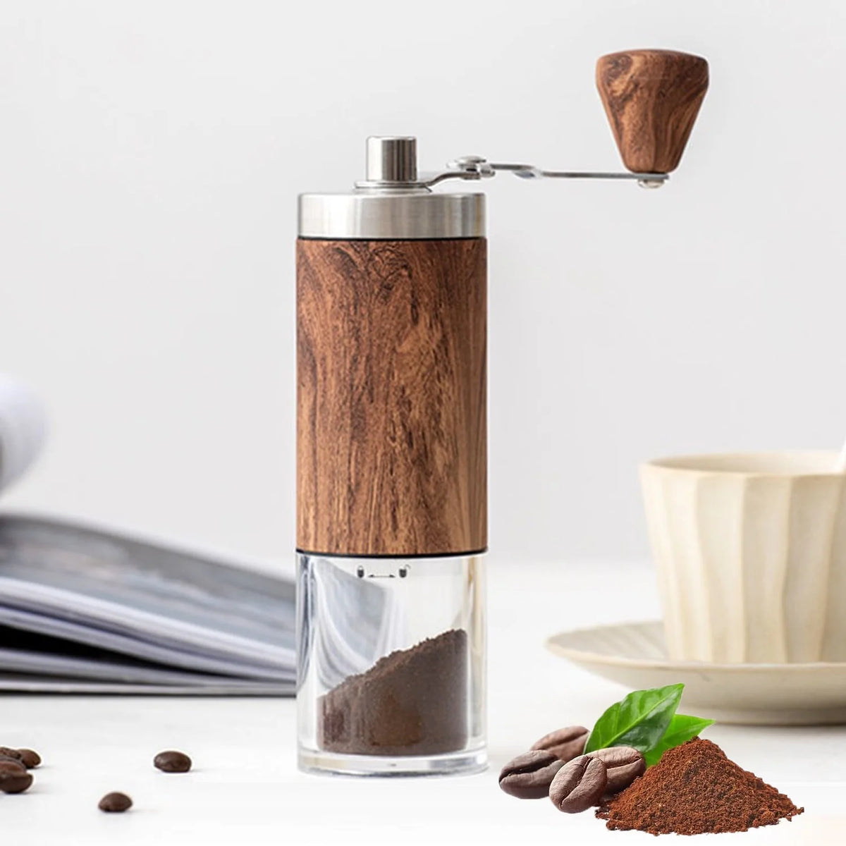 Pour Over Coffee Maker 7pcs Gift Set with Manual Grinder, Kettle, Dripper, Cups, Filters B147964