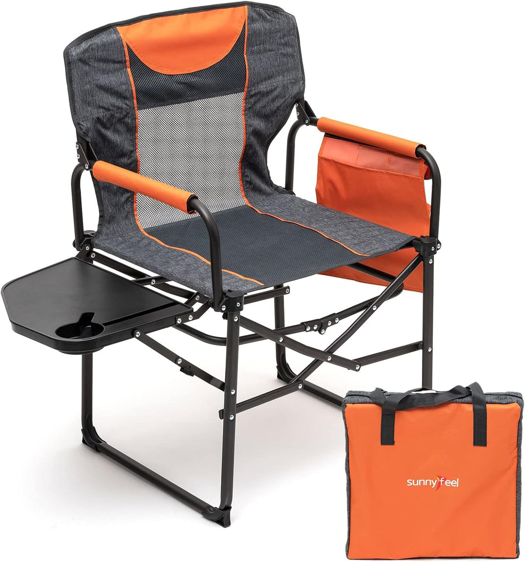 Oversized Heavy Duty Folding Camping Chair with Side Table P363568