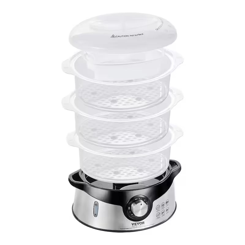 9.5 Qt Electric Food Steamer with 3-Tier Trays C986