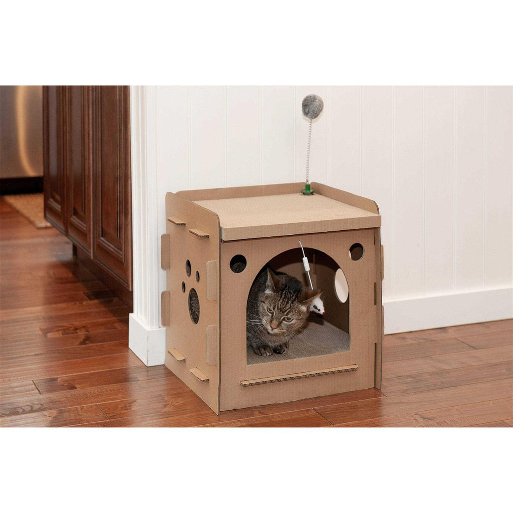 Corrugated Cat Scratcher House with Catnip T7968