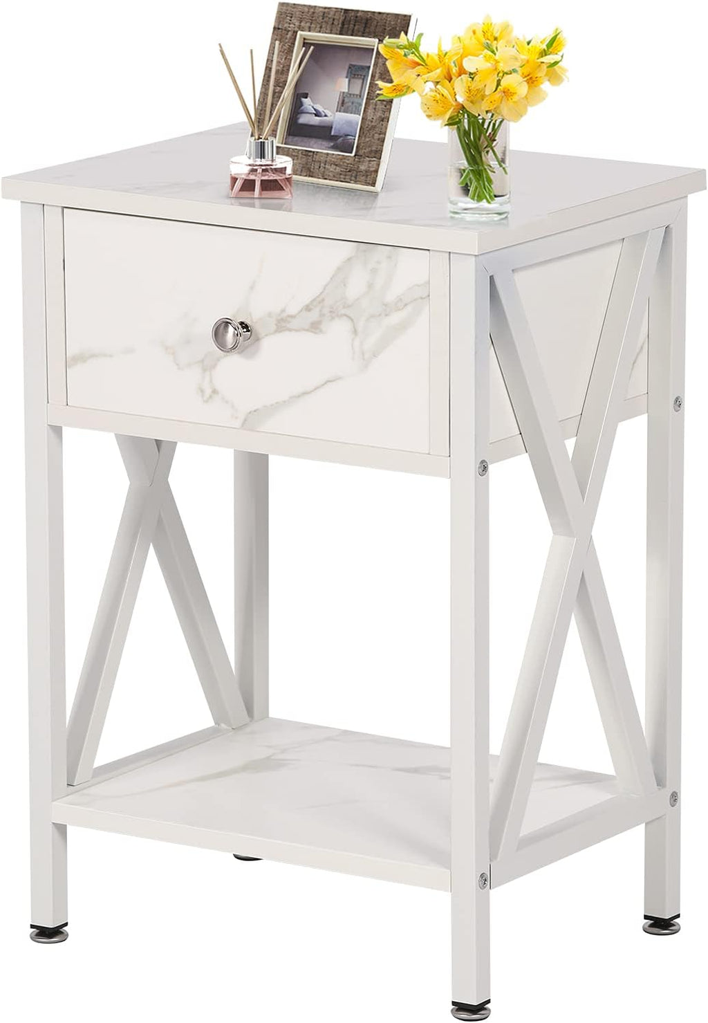 Rustic Brown Storage Cabinet and Drawer Nightstand U528893