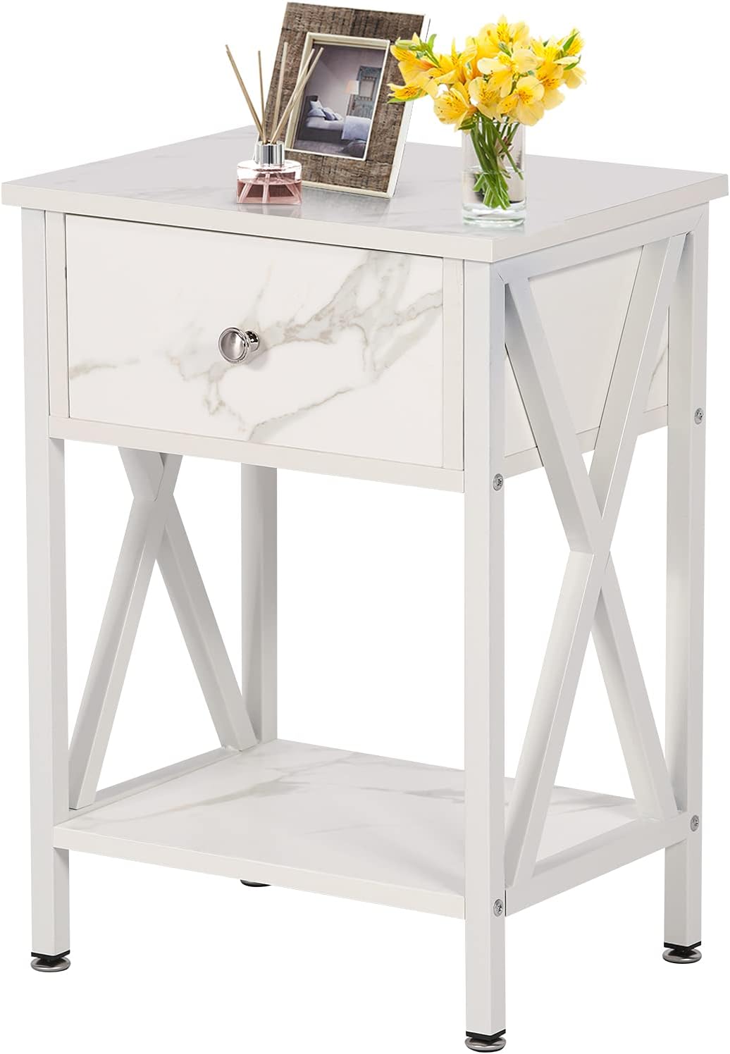 Rustic Brown Storage Cabinet and Drawer Nightstand U528893