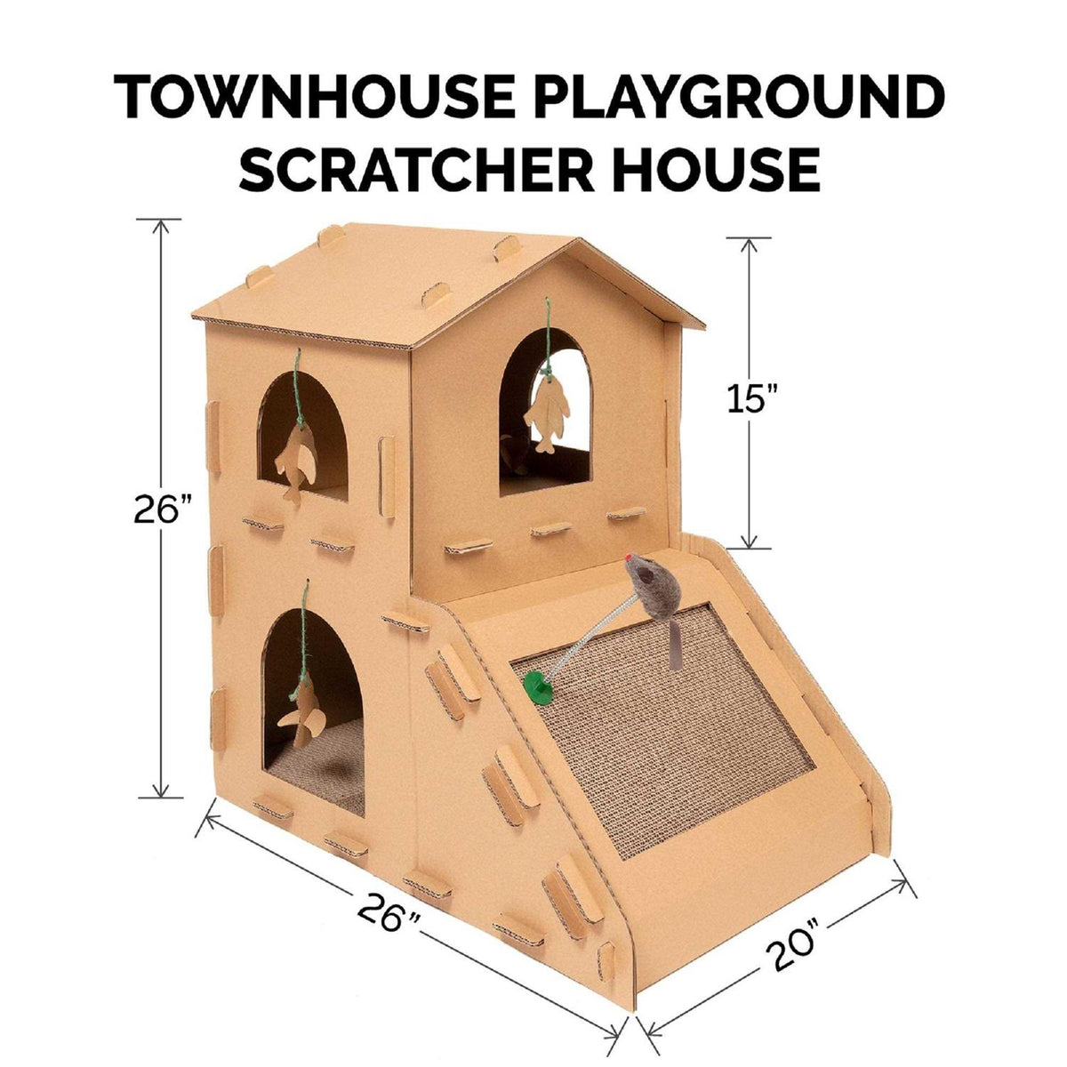 Corrugated Cat Scratcher House with Catnip T7968