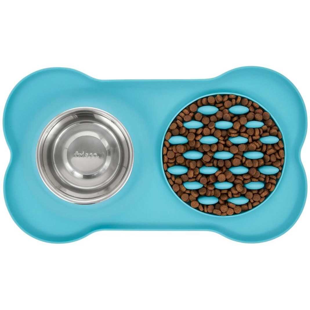 Silicone Slow Feeder Mat with Stainless Steel Bowl L3914