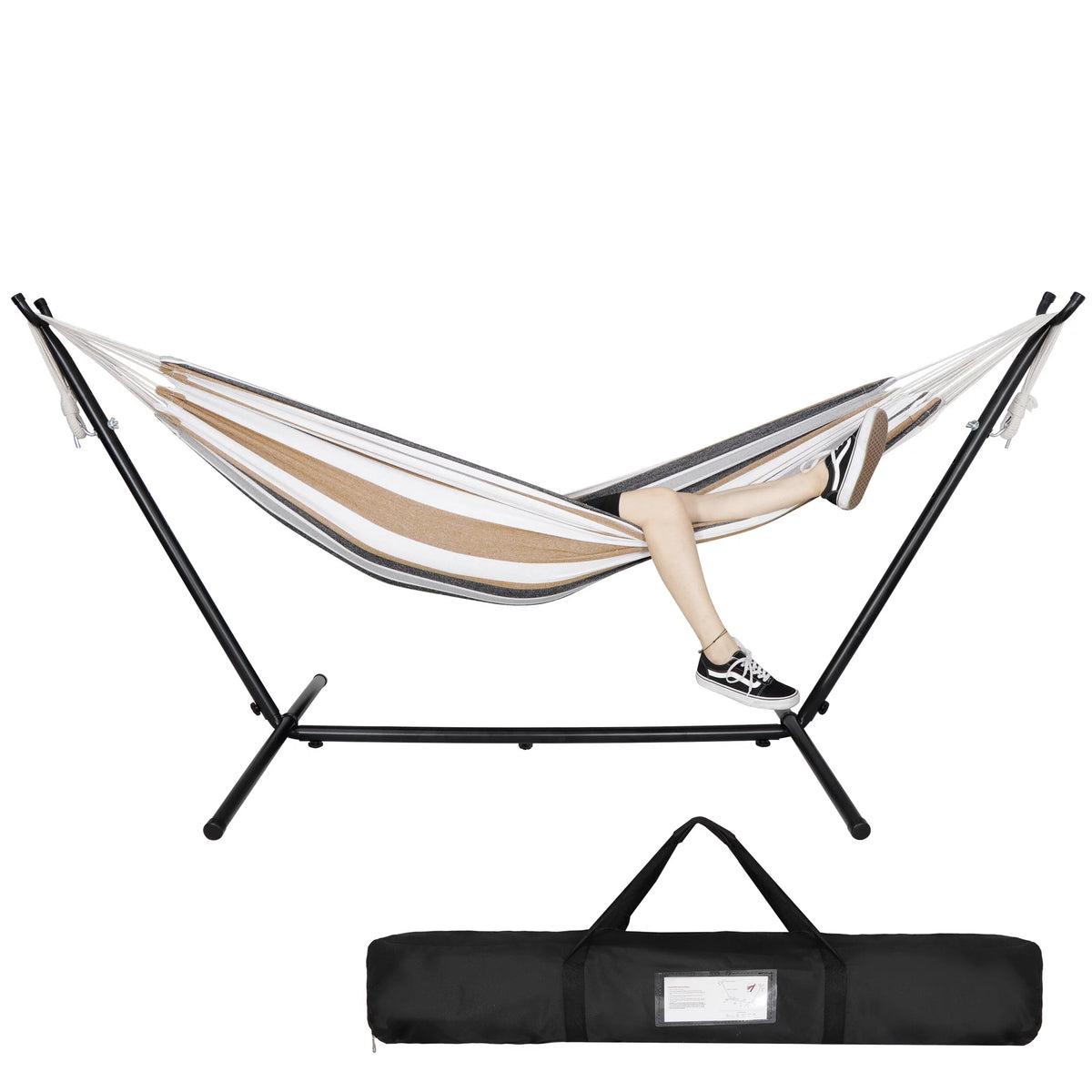 9FT Brazilian Double Hammock Stand with Carry Bag H160519