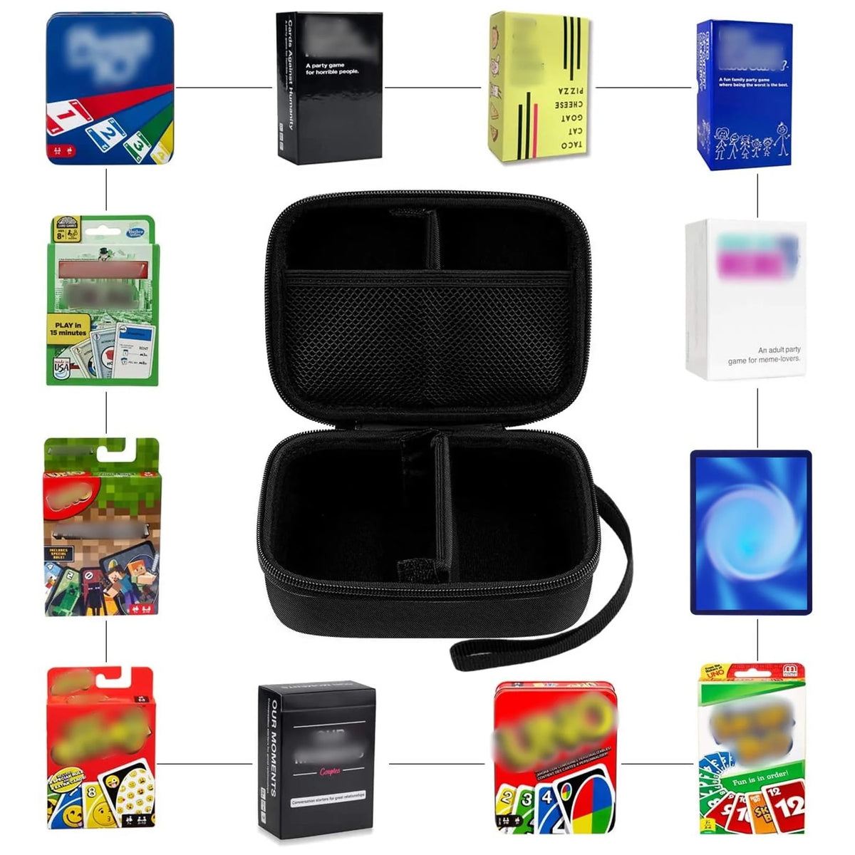 Black Trading Card Storage Box Binder Fits 400+ Cards I2132