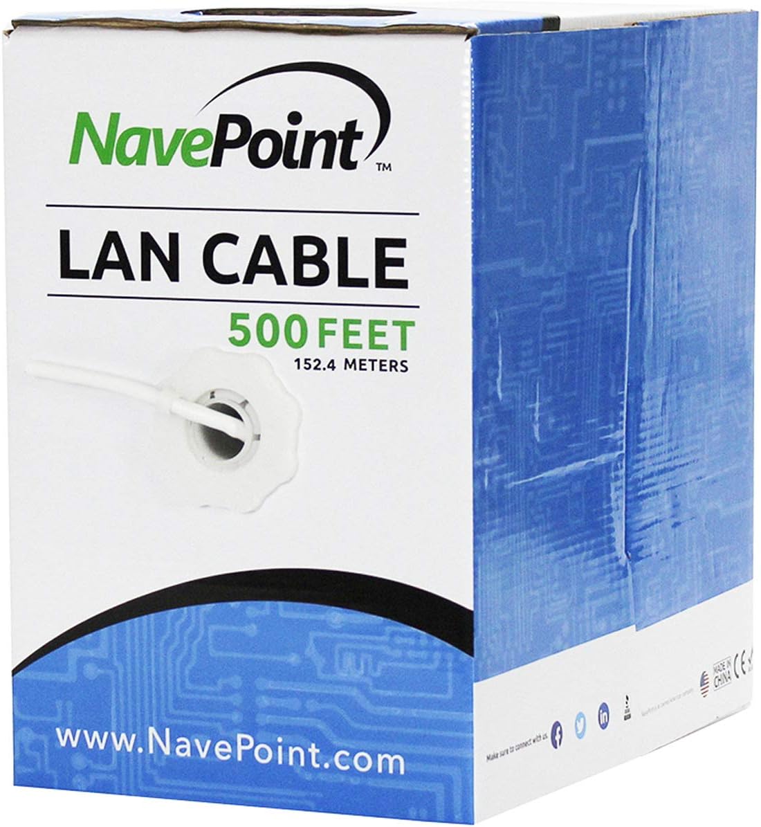 White 500ft Cat6 UTP Ethernet Cable E168