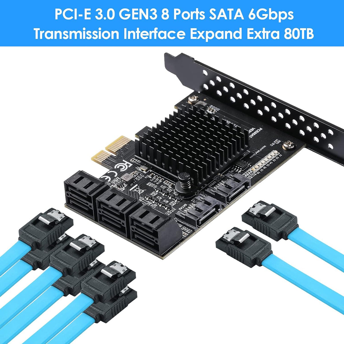PCIe SATA Card 8 Ports SATA 3.0 Expansion Card C59248