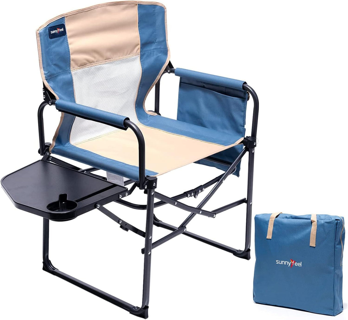 Oversized Heavy Duty Folding Camping Chair with Side Table P363568