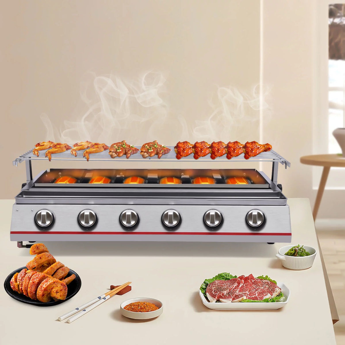Stainless Steel 6 Burner Gas BBQ Grill Y508