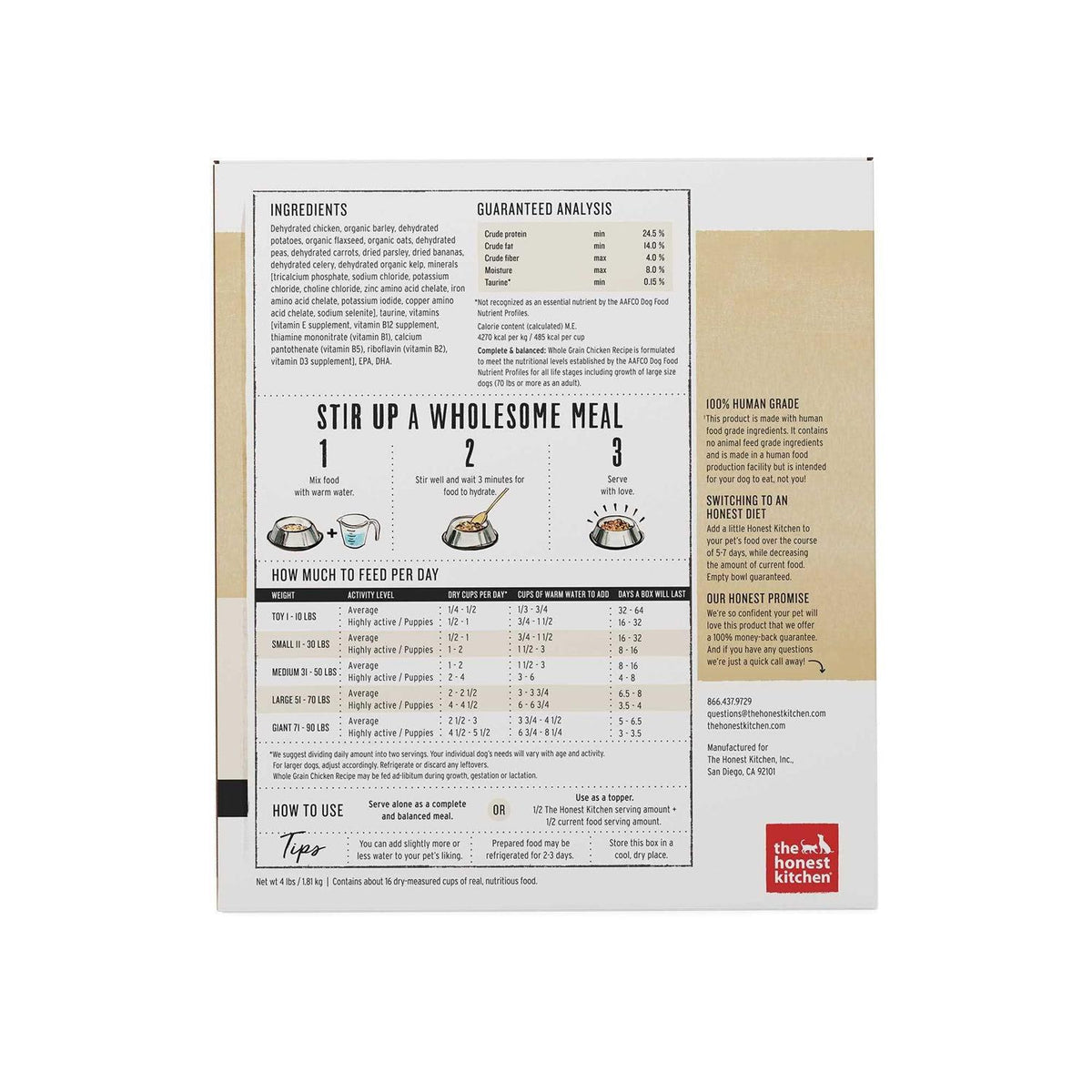 Dehydrated Whole Grain Chicken Dog Food B4965