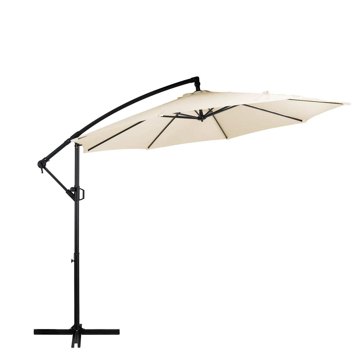 Dark Gray Offset Cantilever Umbrella with Cross Base S8111