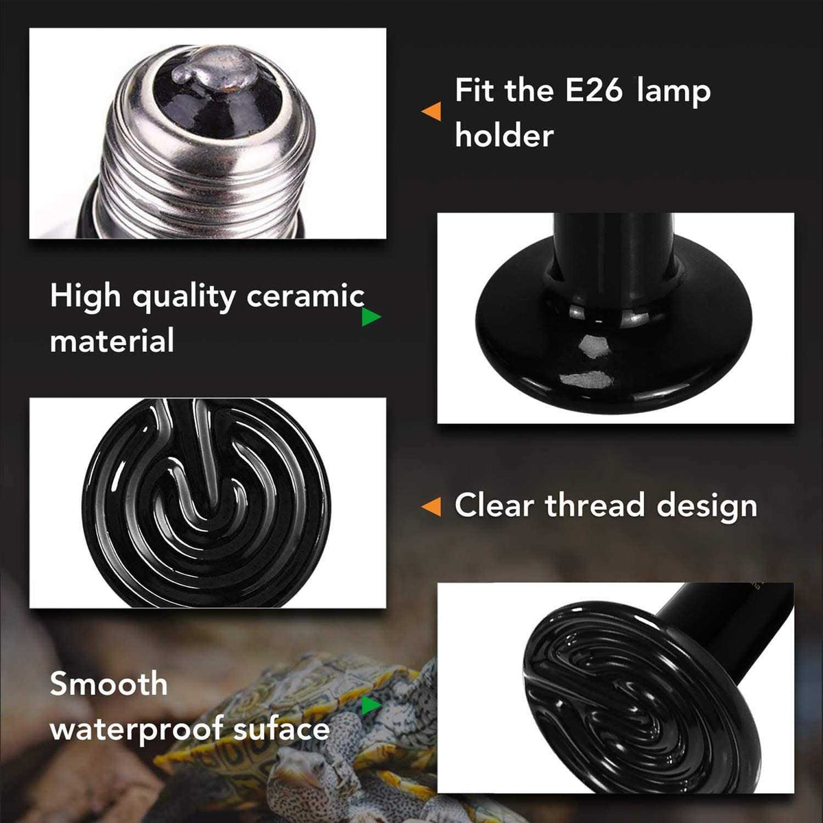 150W Ceramic Heat Emitter Reptile Heat Lamp A8347
