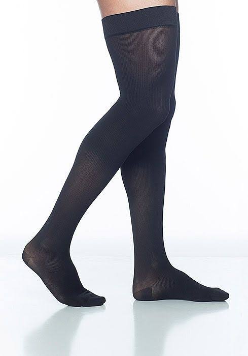 20-30 mmHg Black Thigh-High Compression Stockings I33847