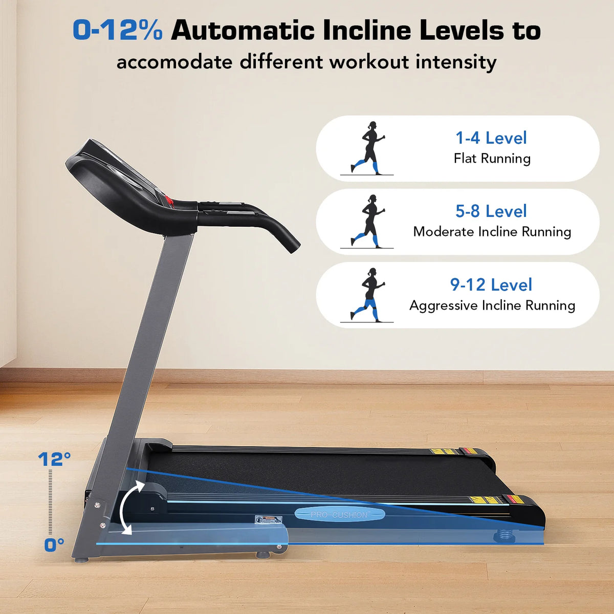 2.5 HP Folding Treadmill with Auto Incline G810