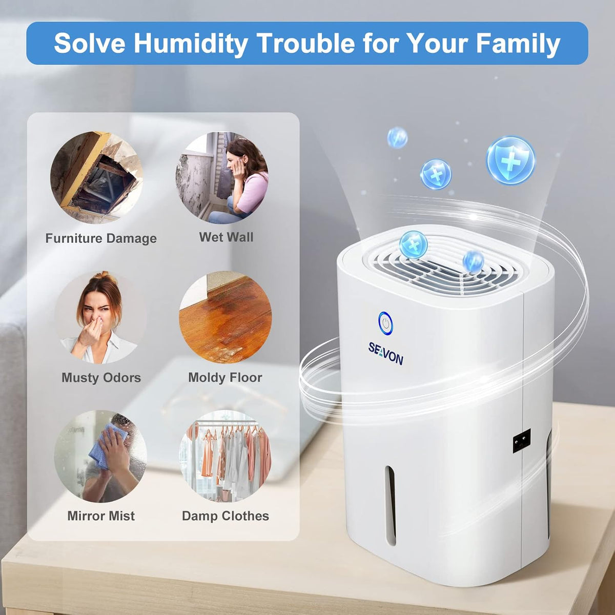 Portable Compact 27oz Mini Dehumidifier Pack of 2 R646