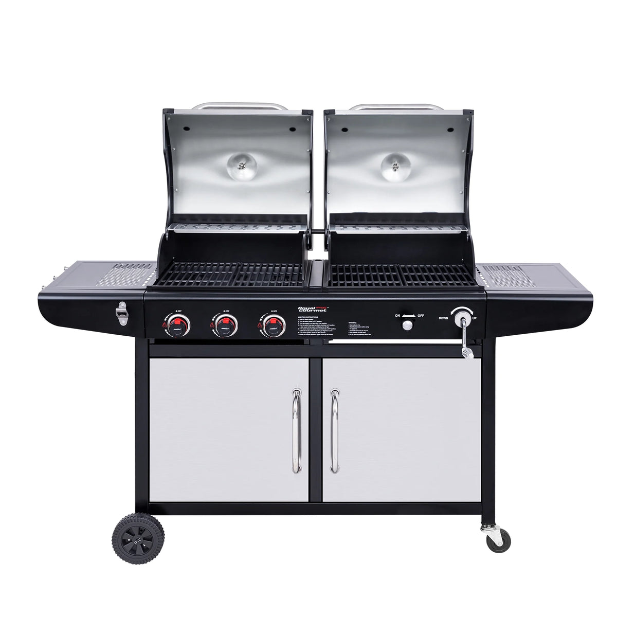 3-Burner Dual Fuel Gas and Charcoal Grill Combo S922