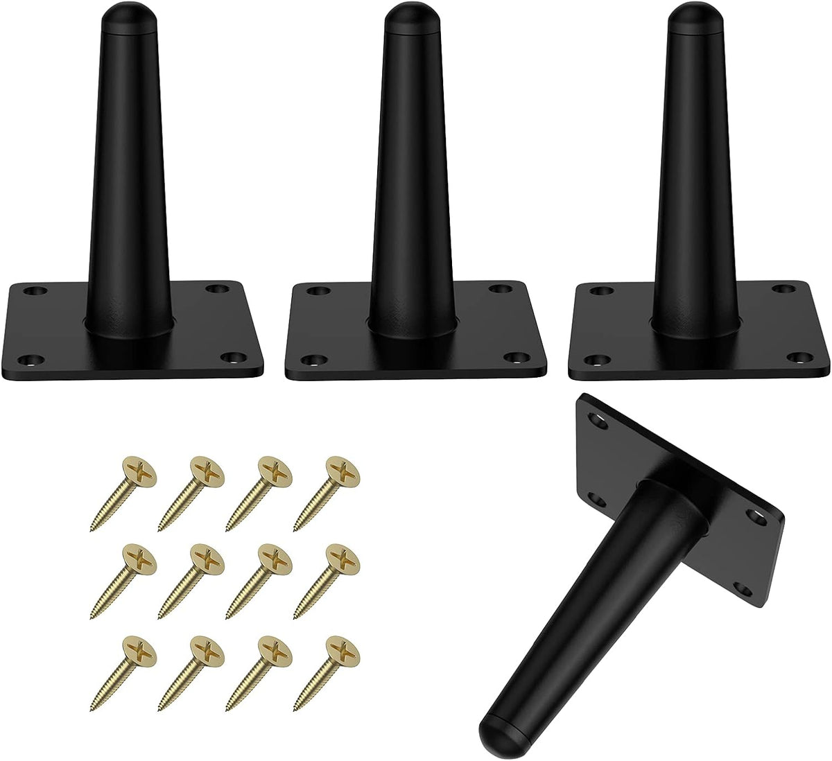 4 Pcs 6 Inch Matte Black Furniture Legs F940815
