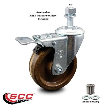 4 inch High Temp Phenolic Wheel Swivel Stem Caster with Total Lock Brake R78741