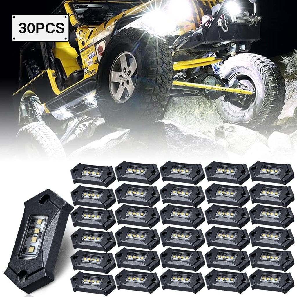 White 8Pods IP68 Waterproof LED Rock Lights U53627