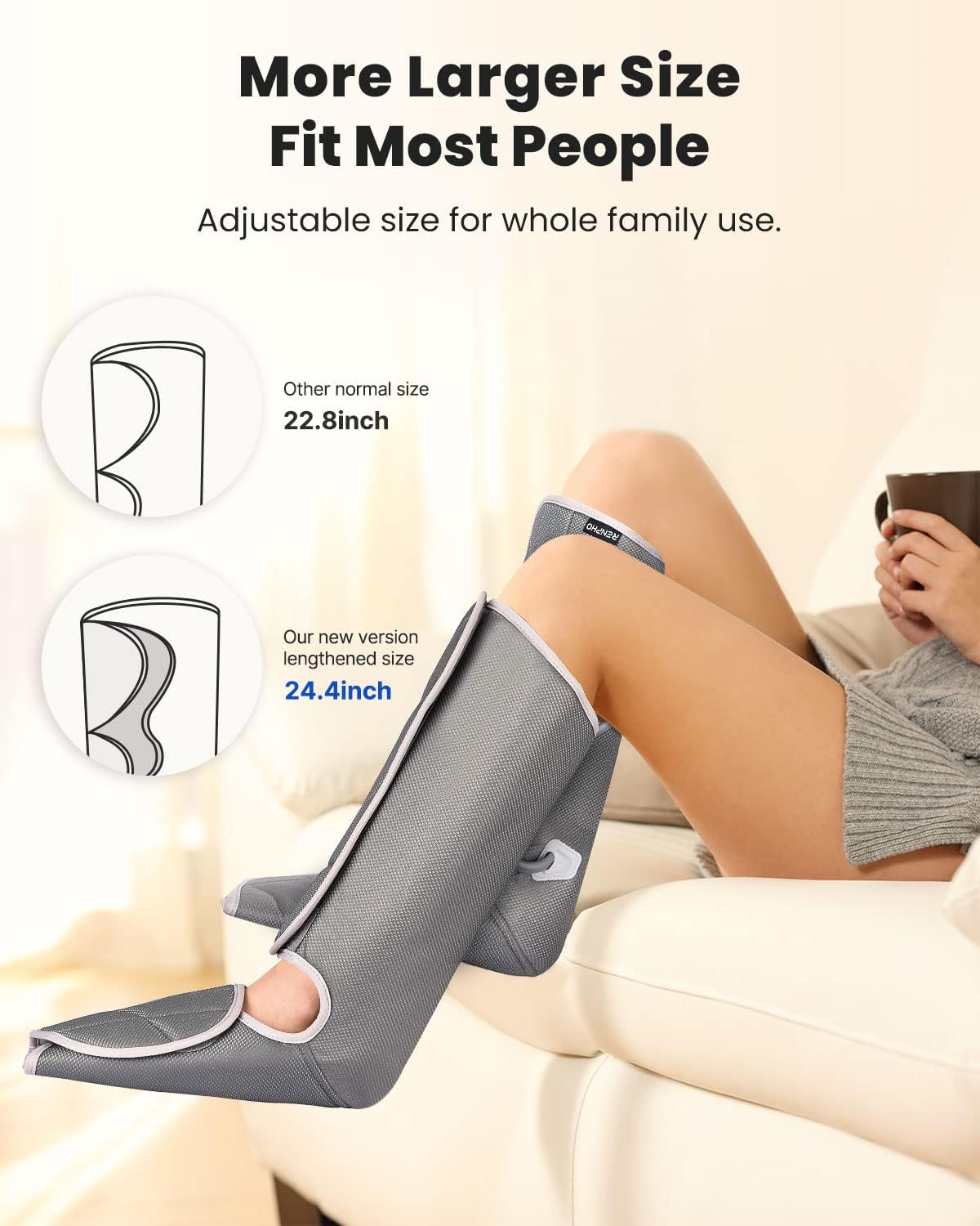 Leg Massager with Handheld Controller 3 Intensity 2 Modes T22346