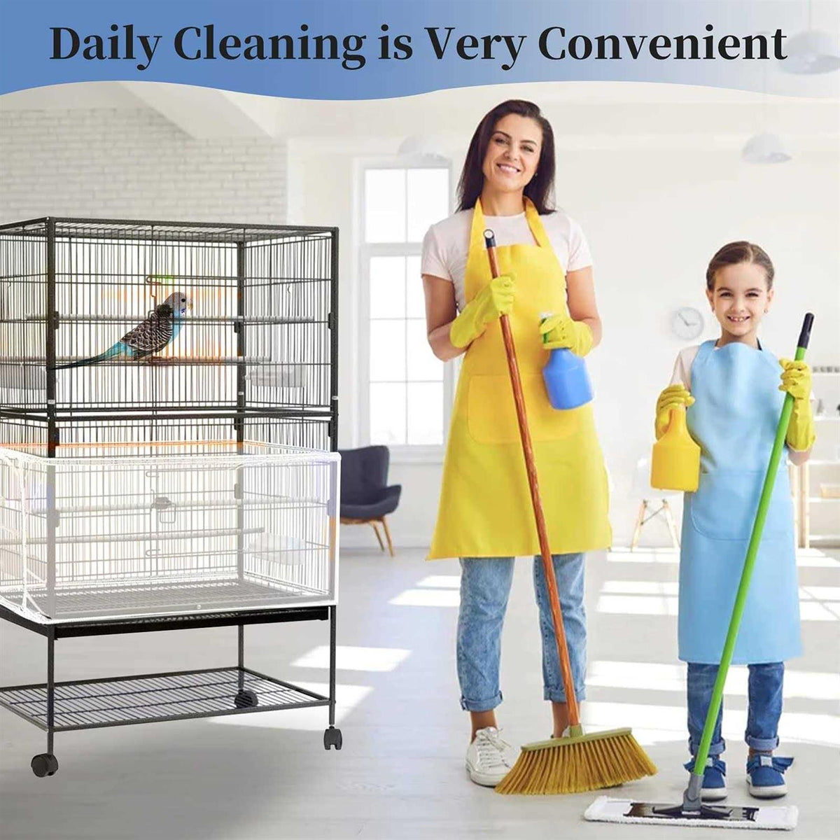 Large Adjustable Soft Airy Nylon Mesh Bird Cage Cover S26810