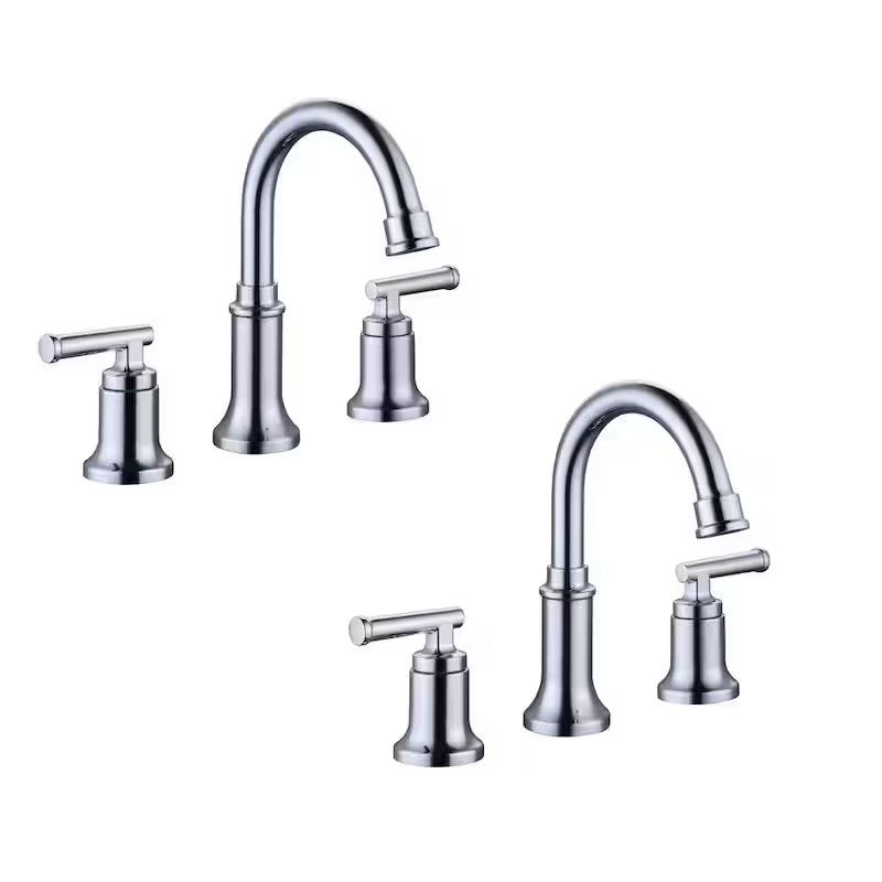 8 in. Widespread Double-Handle High-Arc Bathroom Faucet in Chrome (2-Pack) O3129