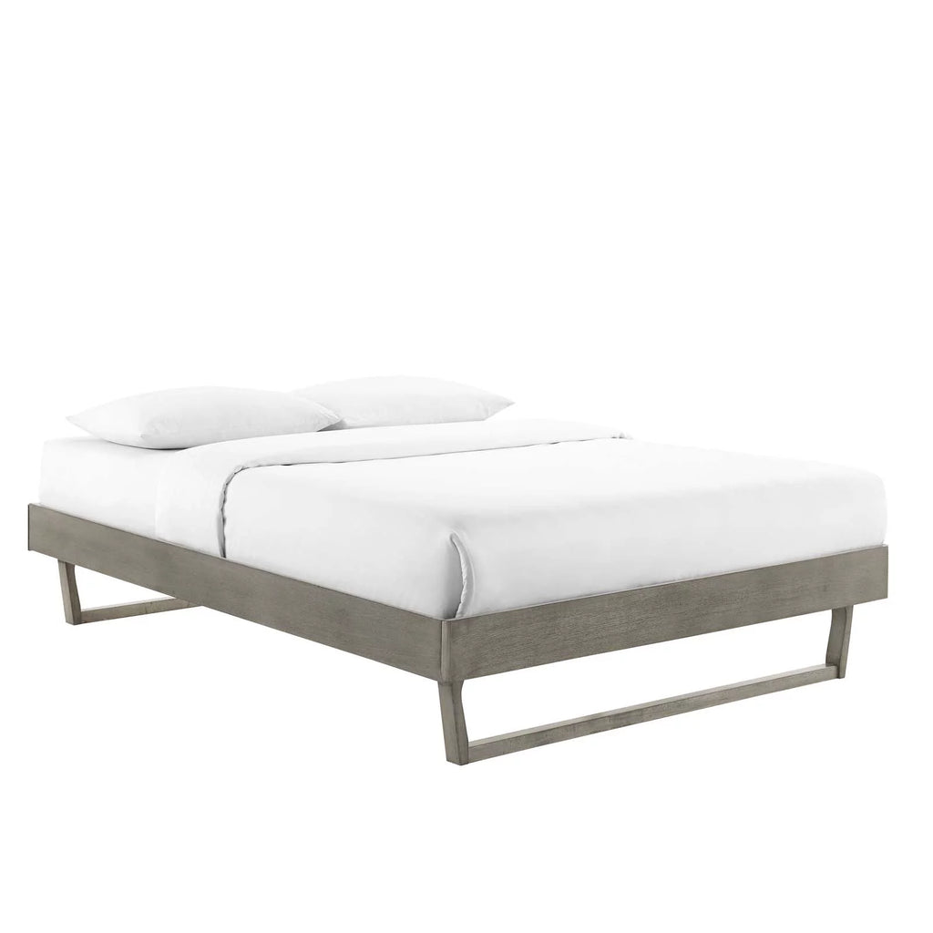 Twin Wood Platform Bed Frame in Gray J847218