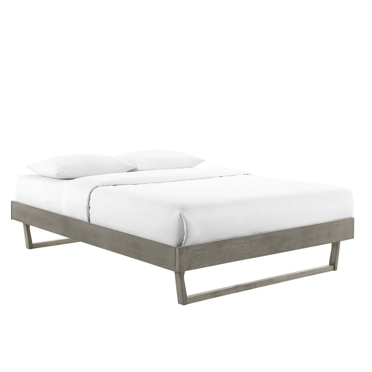 Twin Wood Platform Bed Frame in Gray J847218