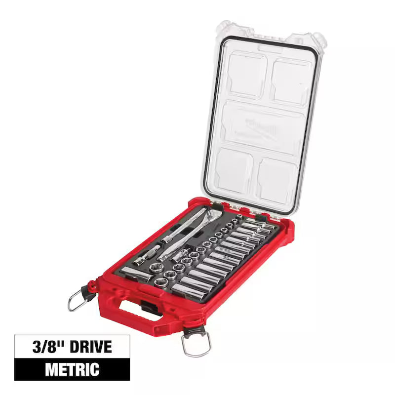 3/8 in. Drive Metric Ratchet and Socket Tool Set 32-Piece B474